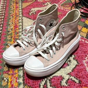 Converse Pink High Top Platform Sneakers